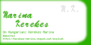 marina kerekes business card